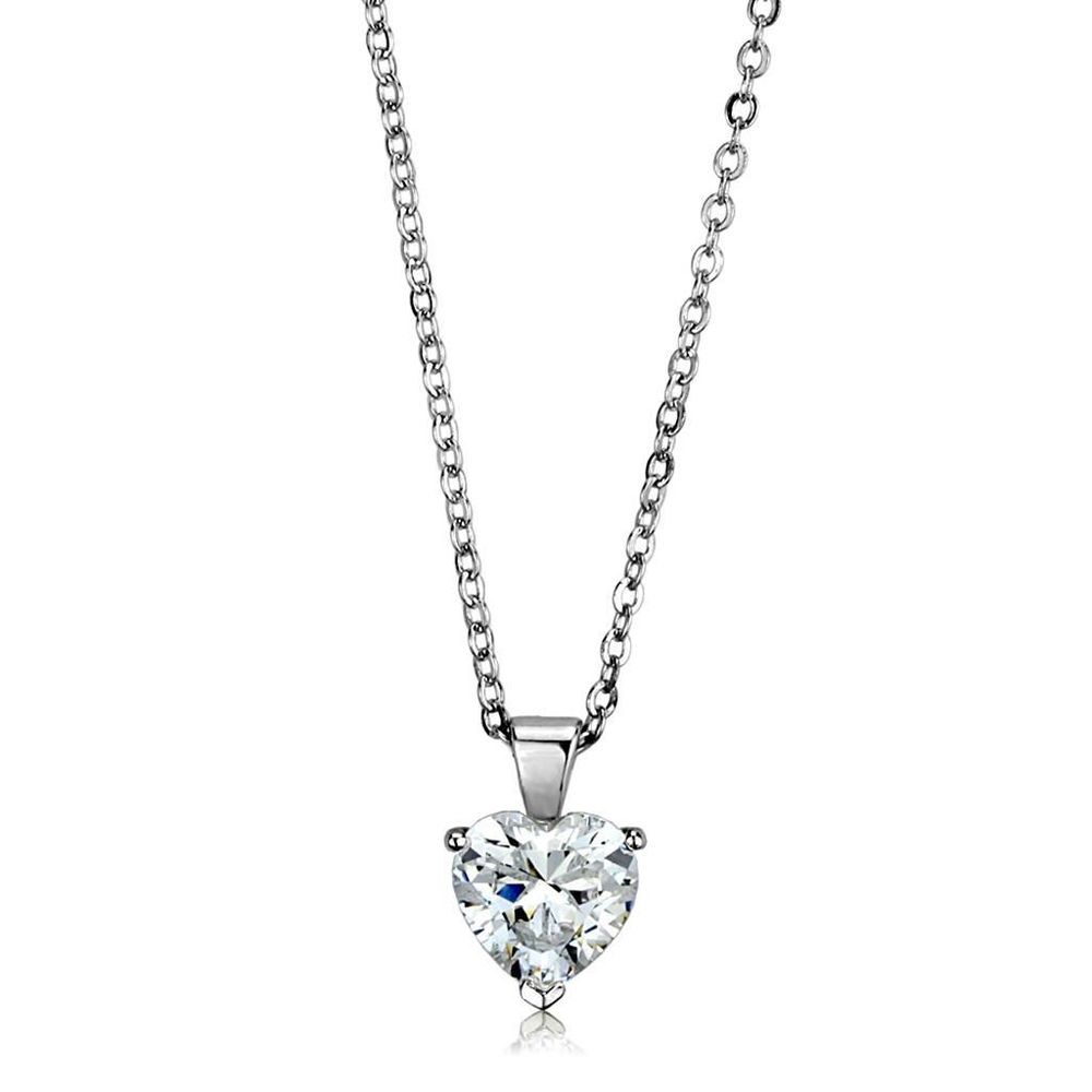 LO3937 - Rhodium-Brass - Kettenhänger mit AAA-Klasse CZ in Clear