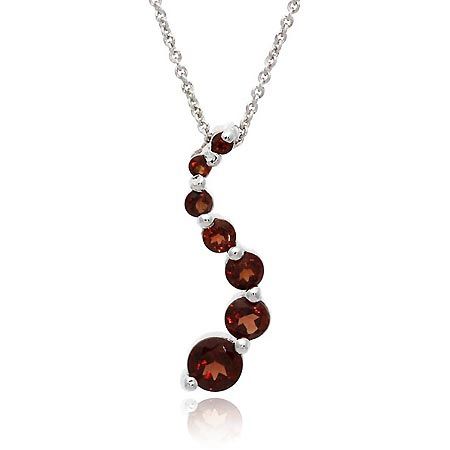 Sterling Silber Genuine Garnet Classic Reise Anhänger