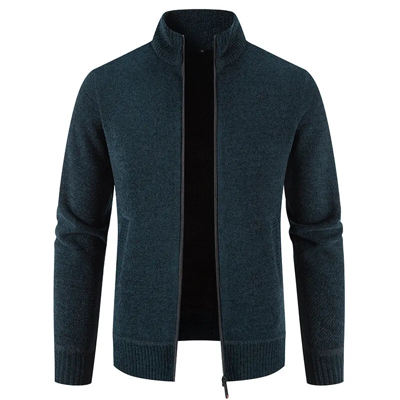 Men 's Full Zip Knitted Cardigan Sweater Coat