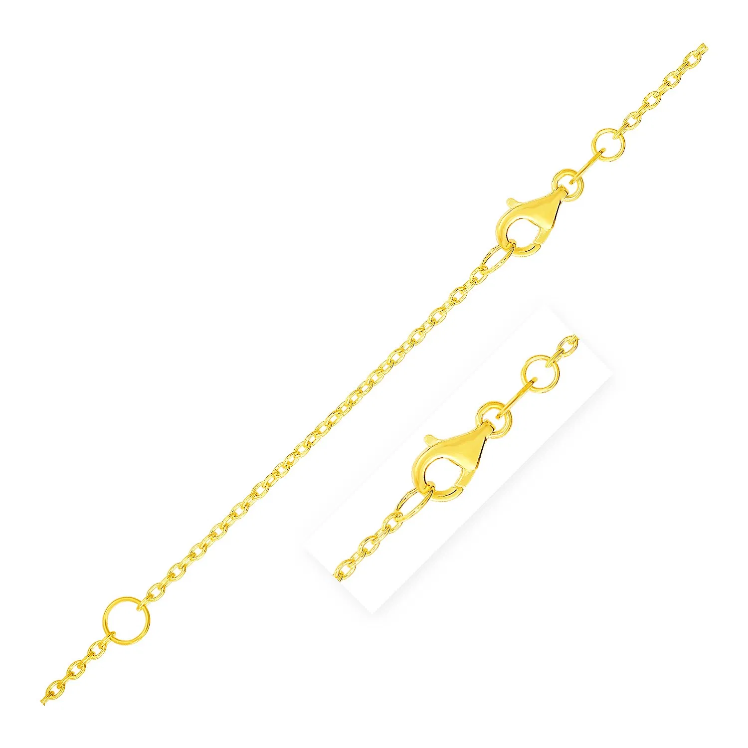 Ausdehnbare Kabelkette in 14 Karat Gelbgold (1,5 mm)
