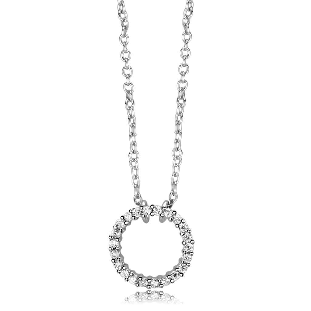LO4691 - Rhodium-Brass - Kettenhänger mit AAA-Klasse CZ in Clear