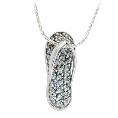 Sterling Silber Lavendel CZ Sandal Flip Flop Anhänger