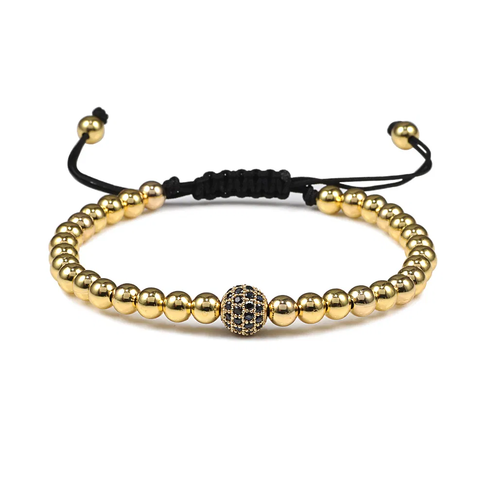 Kupfer eingelegt Zircon Diamant Ball Gewebtes Armband