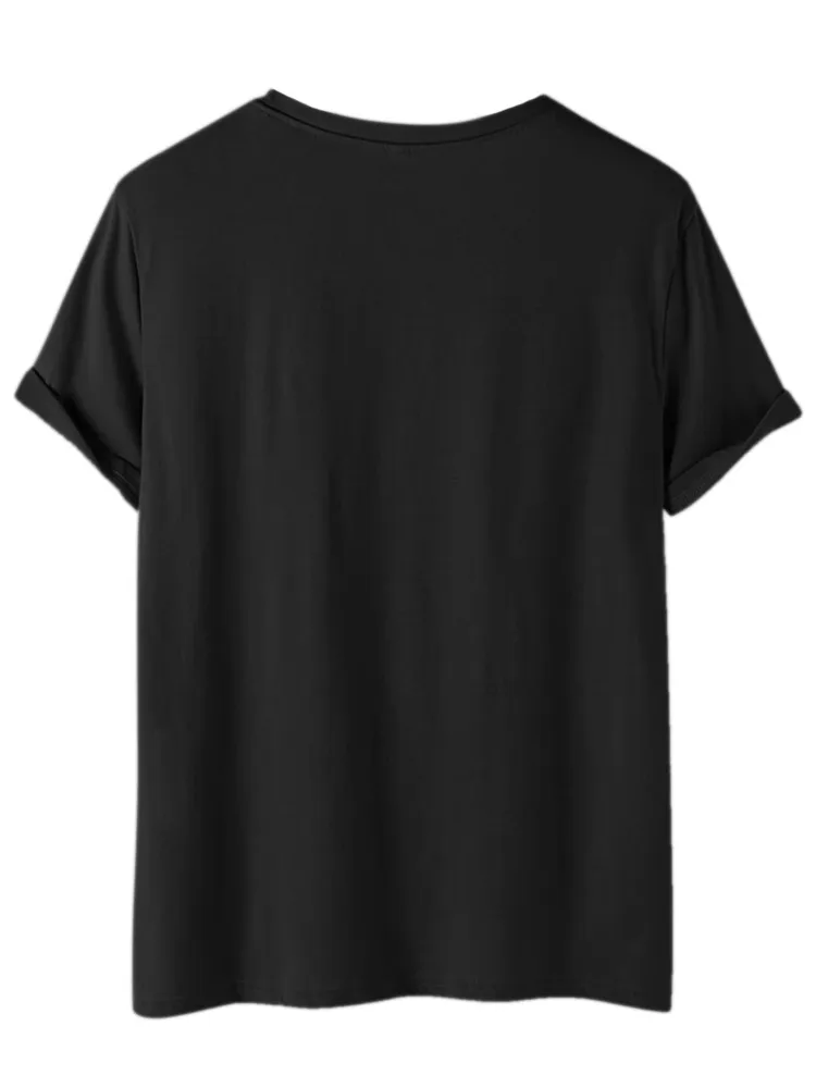 Sommergeschenk, Männer Casual und modisches schwarzes Katze gedruckte T-Shirt, Kurz Ärmel Round Neck Hip-Hop - Stil Top