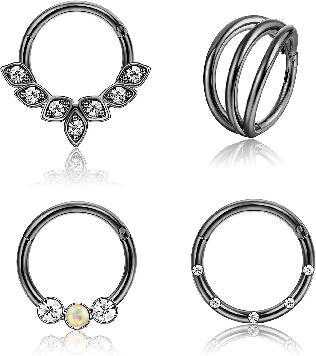 16G Septum Clicker Ring für Frauen Männer Nase Ringe Hoop Knorpel Muschel Tragus Helix Ohrring Hoop Ohrring CZ Daith Rook Ohr Nasen Piercing Schmuck