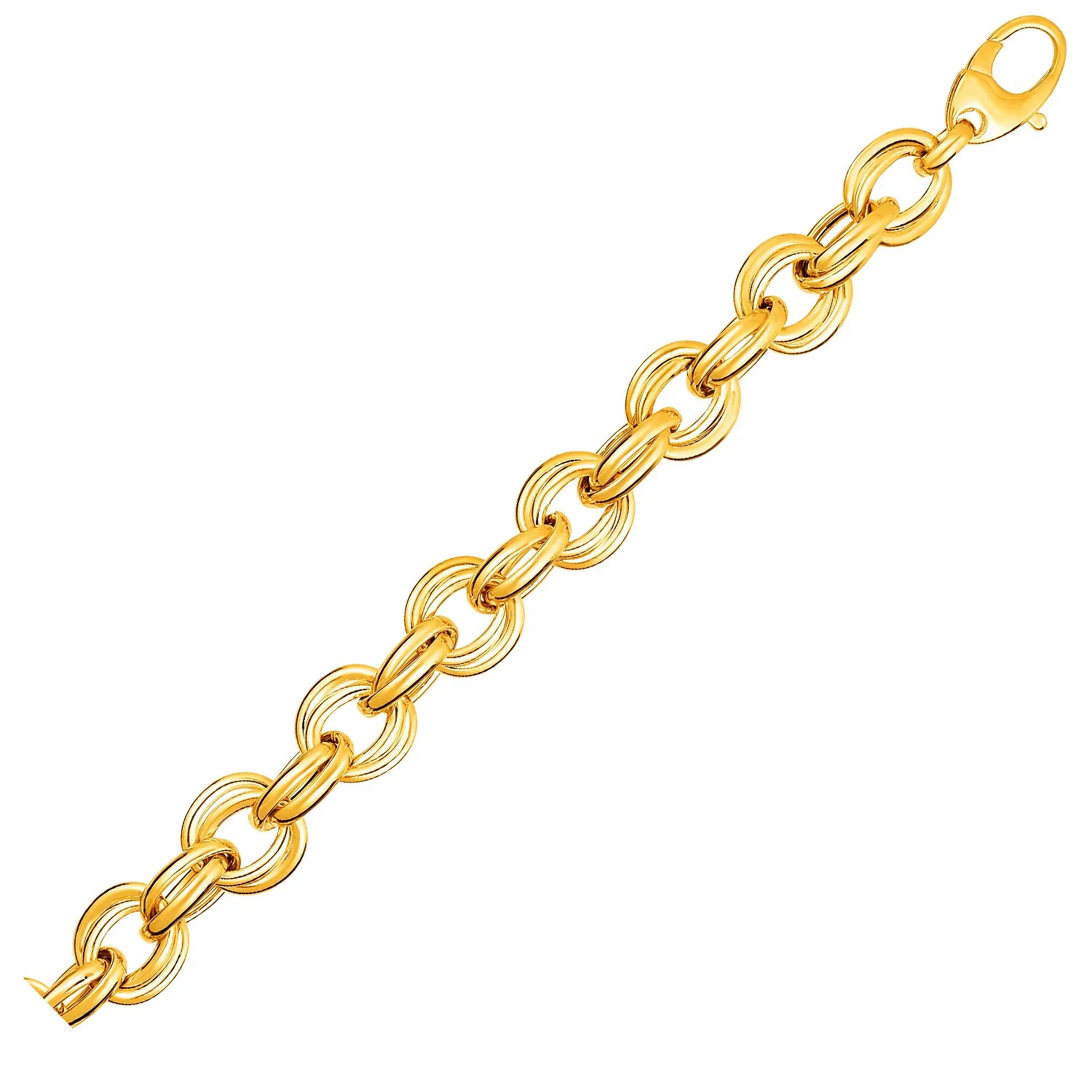 Twisted Double Link Armband in 14 Karat gelbem Gold