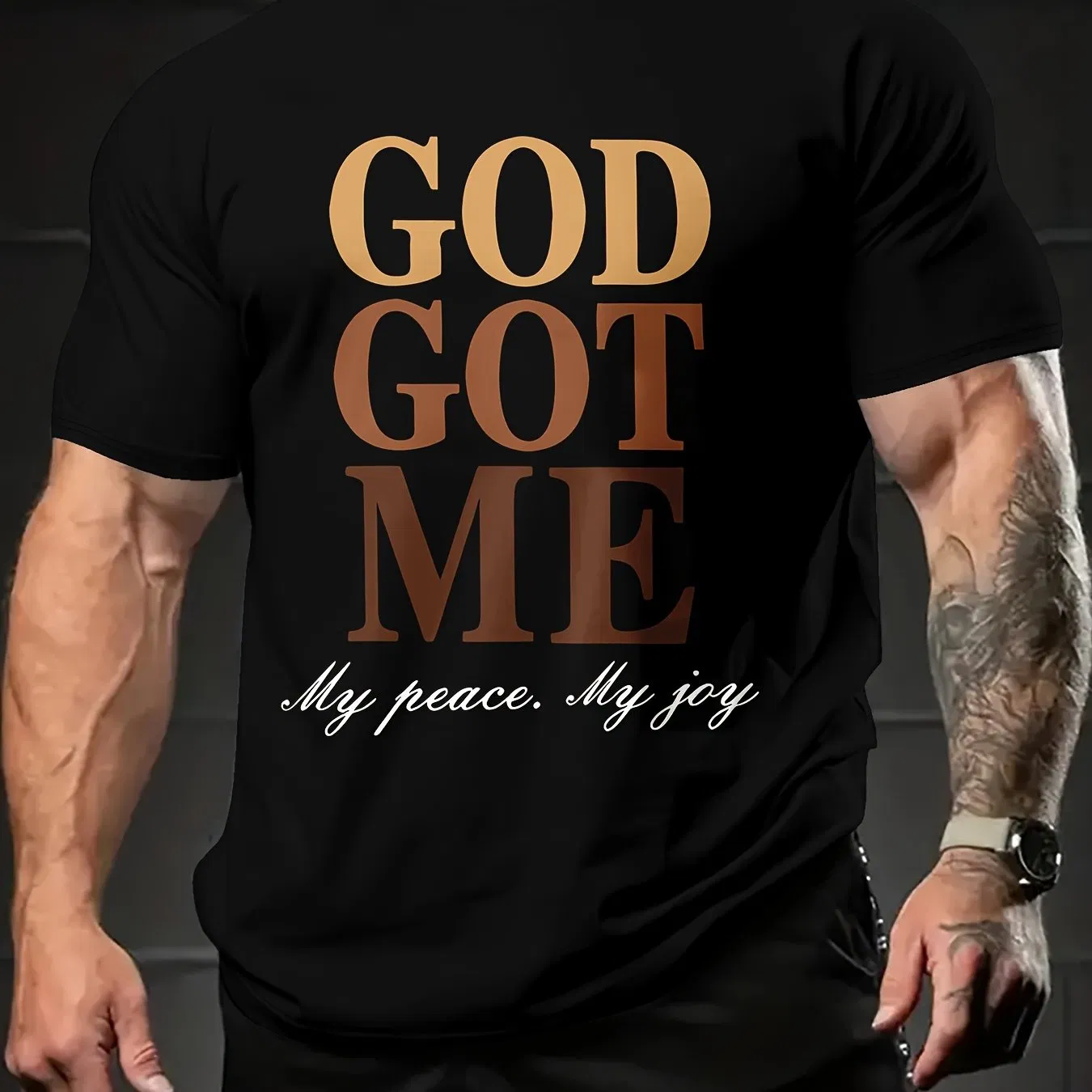 Emperor Guards Me, Herren Brief gedruckt Round Neck Short Sleeve T-Shirt, Casual Sommer Daily Wear And Vacation Resort T-Shirt