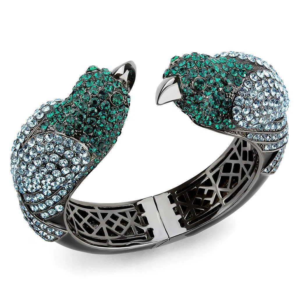 LO4332 - Ruthenium-Brass - Armband mit Top-Grade - Kristall in mehreren Farben