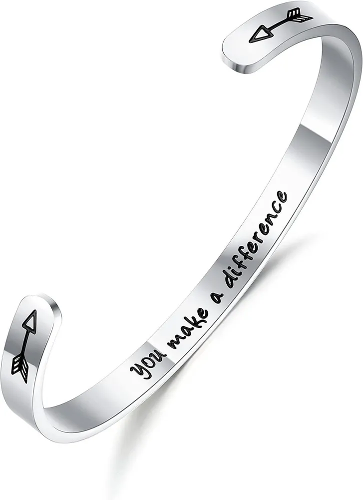 Inspirierende Armbänder für Frauen Motivation Mantra Zitat Manschettenarmbänder für besten Freund Mitarbeiter für Teenager Mädchen Personalisierte Ermutigung Geburtstagsgeschenk mit Box