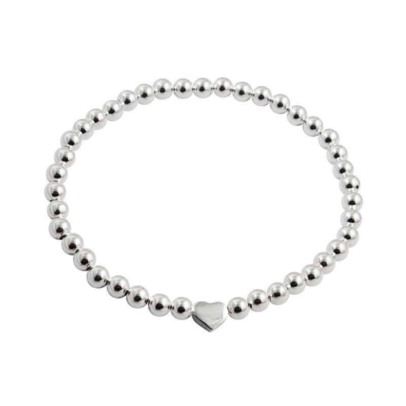 S925 Sterling Silber Liebe Herz Silber Perlen Armband