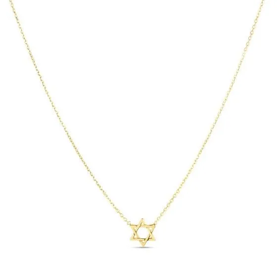 14 Karat gelber Gold Star von David Halskette