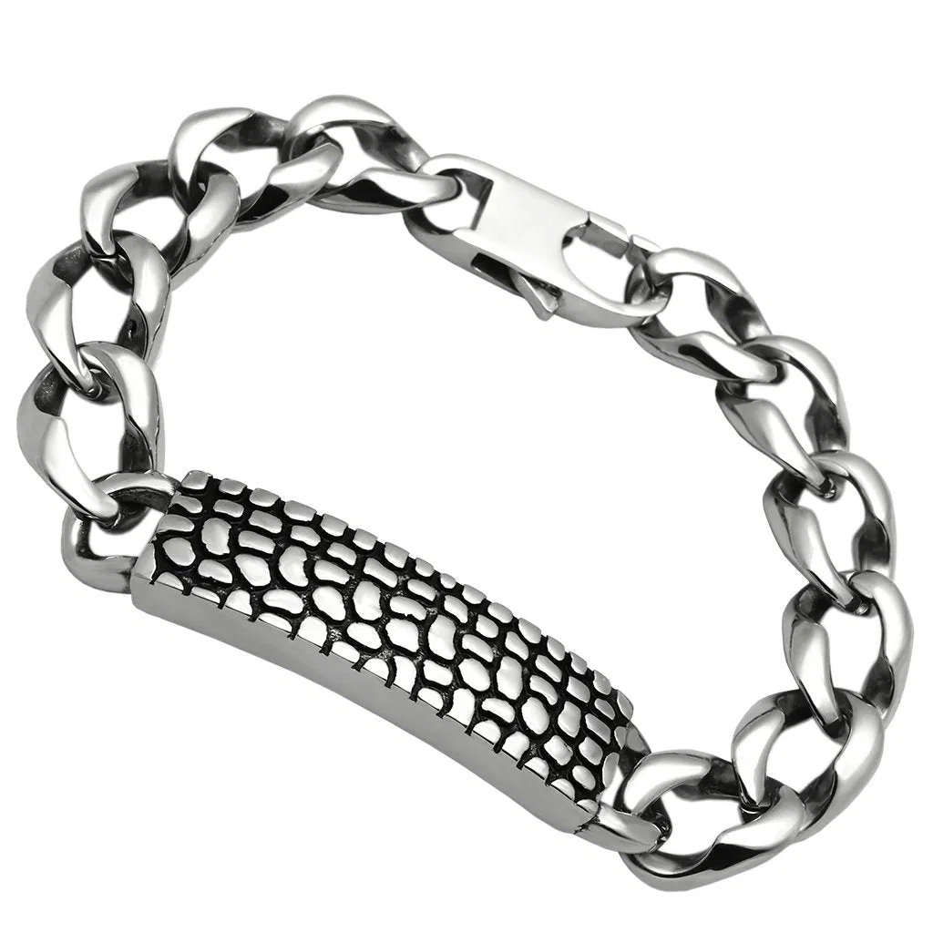 TK566 - Hoch poliertes (ohne Verzinkung) Edelstahl-Armband ohne Stein