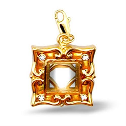 43505 - Gold-Messing - Anhänger mit Top-Grade - Kristall in Clear