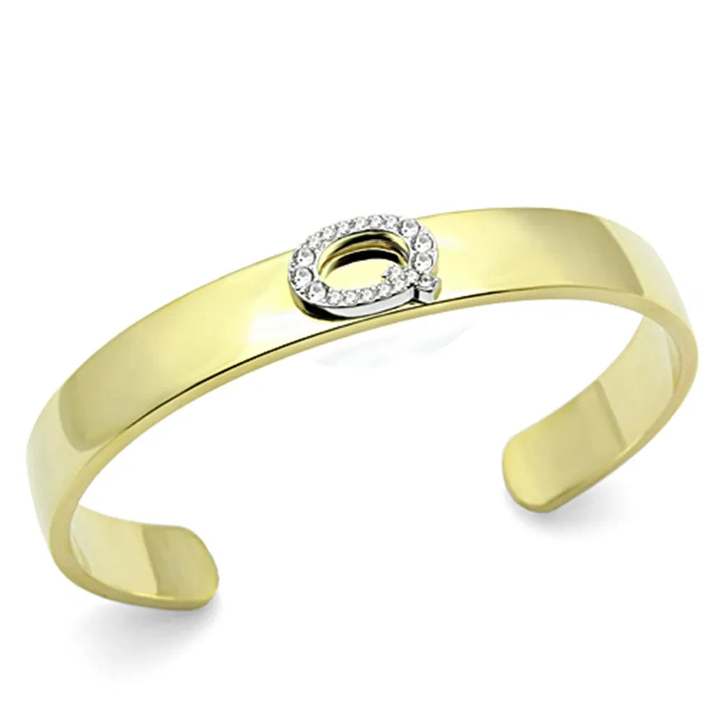 LO2586 - Gold + Rhodium Weißmetall Armbänder mit Top-Grade - Kristall in Clear