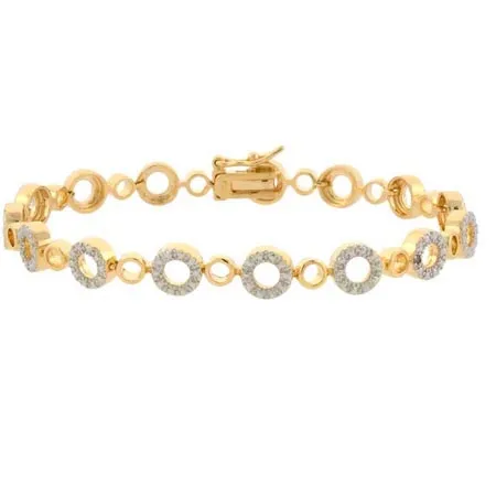 18 Karat Gold über Silber Diamant Accent Circle Link Armband