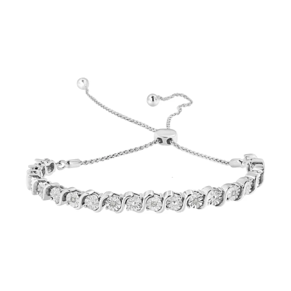 .925 Sterling Silber 1 / 10 Cttw Diamond Miracle Plate in Bypass-Stil