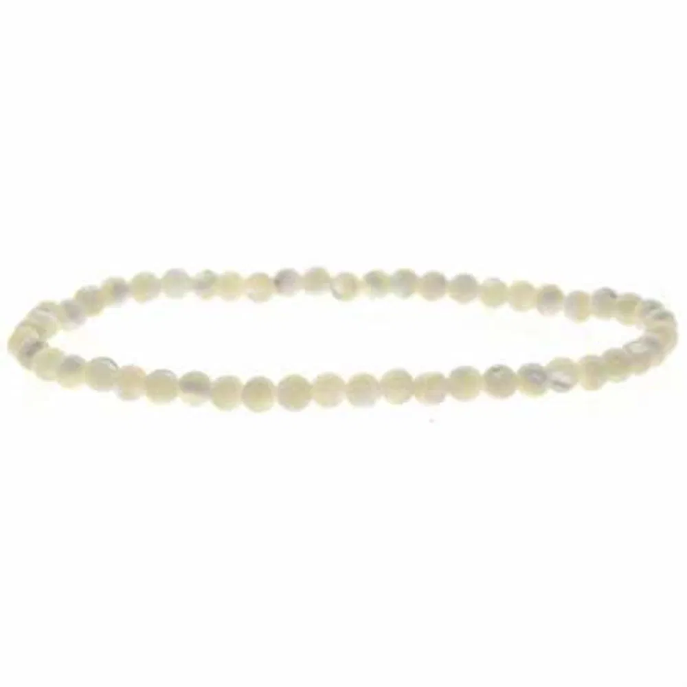 Mutter der Perle 4mm Beaded Stretch Armband
