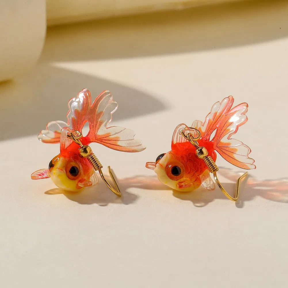 Kreative Harz Goldfish Ohrringe süße Persönlichkeit