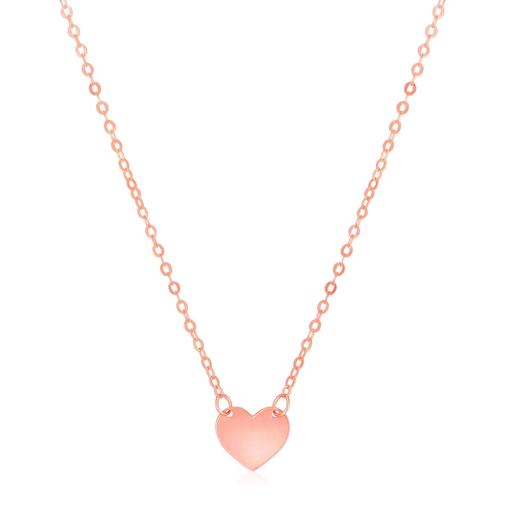 14 Karat Rose Gold poliert Mini Herzen Halskette