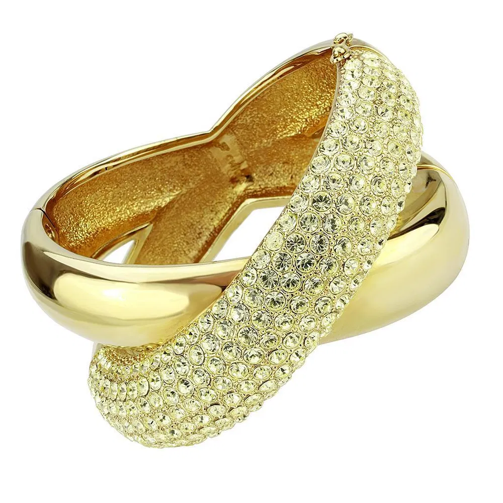 LO4321 - Gold Brass Armband mit Top-Grade - Kristall in Citrine Gelb