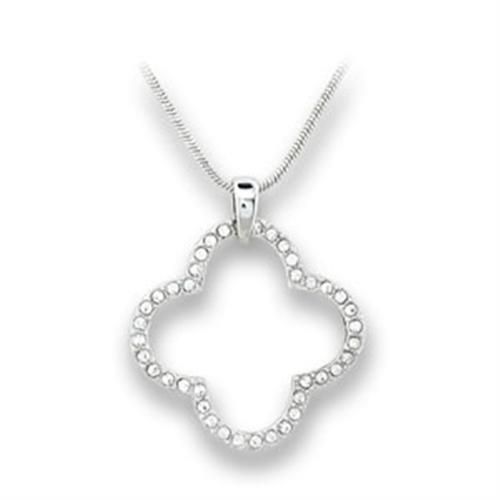 410806 - Rhodium Brass Anhänger mit Top-Grade - Kristall in Clear