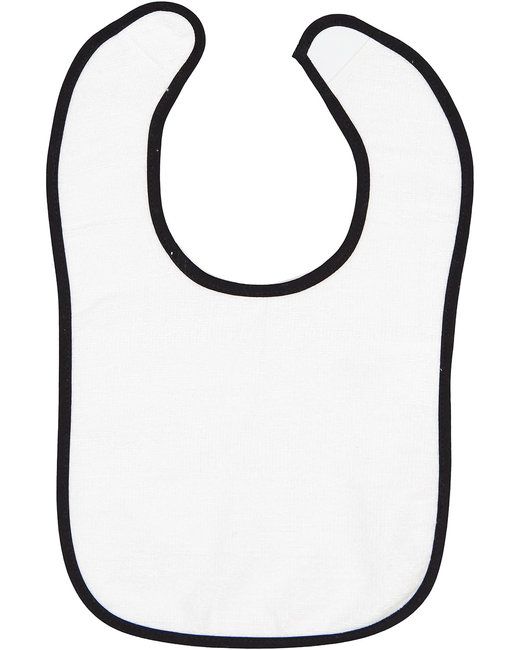 Baby Contrast Trim Terry Bib - WHITE / KELLY - OS