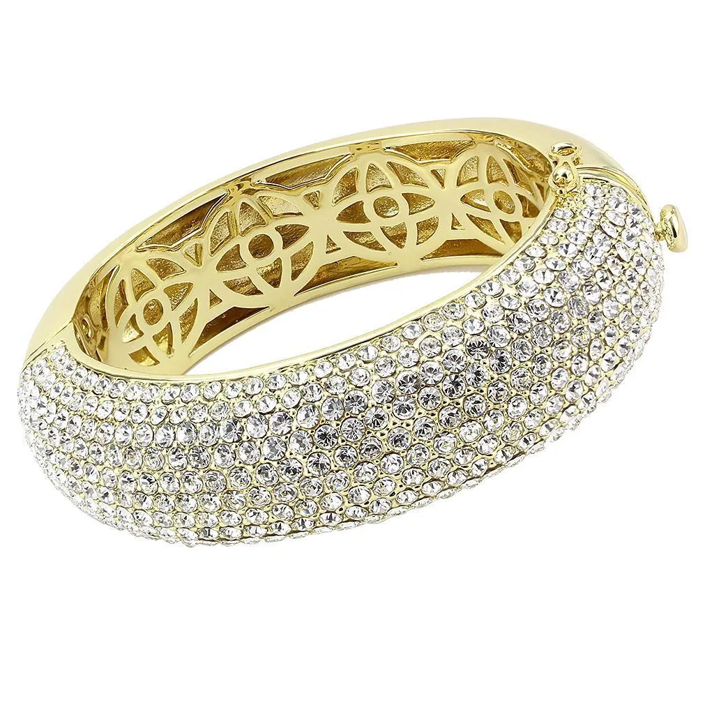 LO4301 - Flash Gold Brass Armband mit Top-Grade - Kristall in Clear