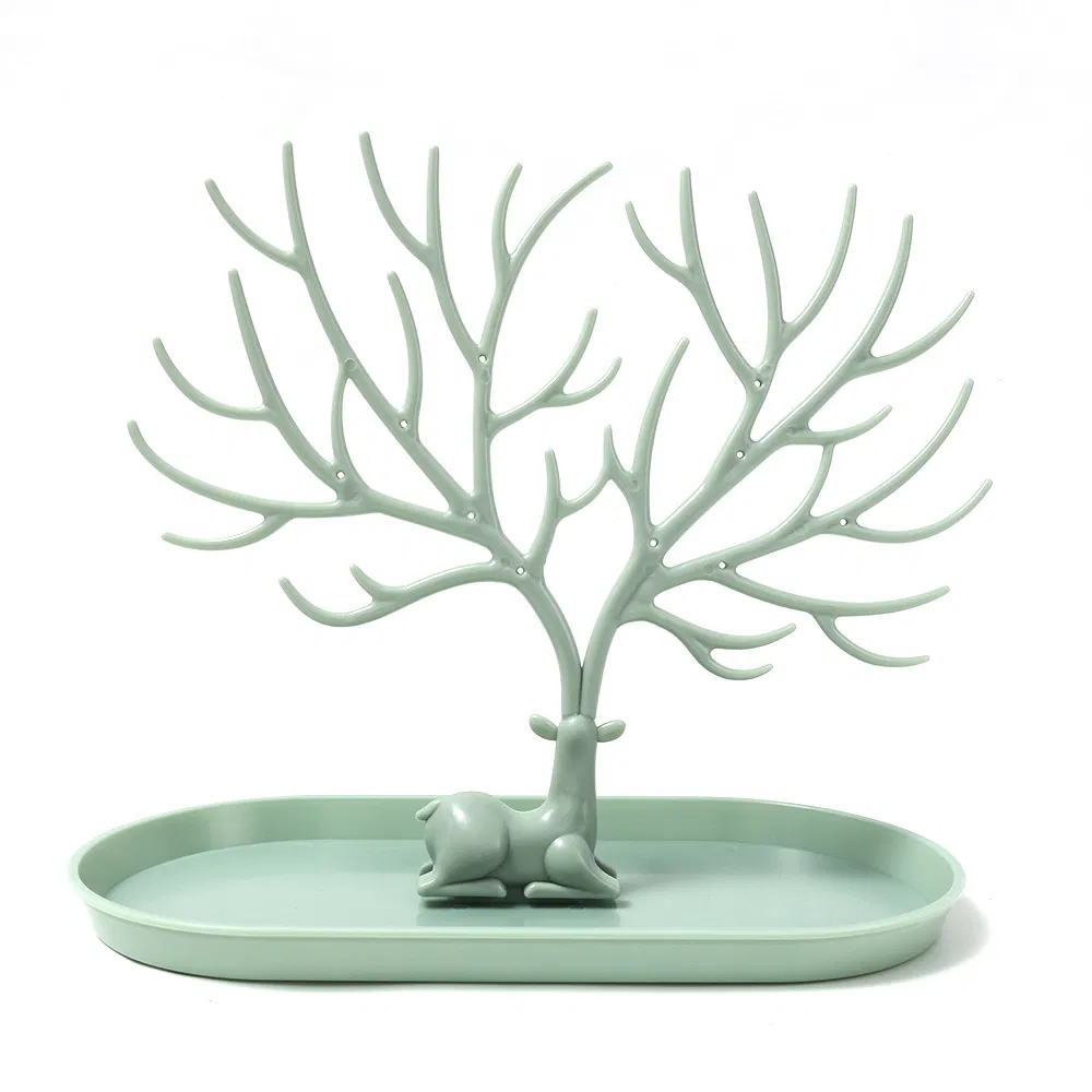 Deer Jewelry Display Stand Ohrringe Halskette Ring Schmuck Display Tray Jewelr Kristall Handle Antlers Schmuck Display Stand mit Aufbewahrung Schublade und Tabelle, Baum Turm Rack Hanging Organizer