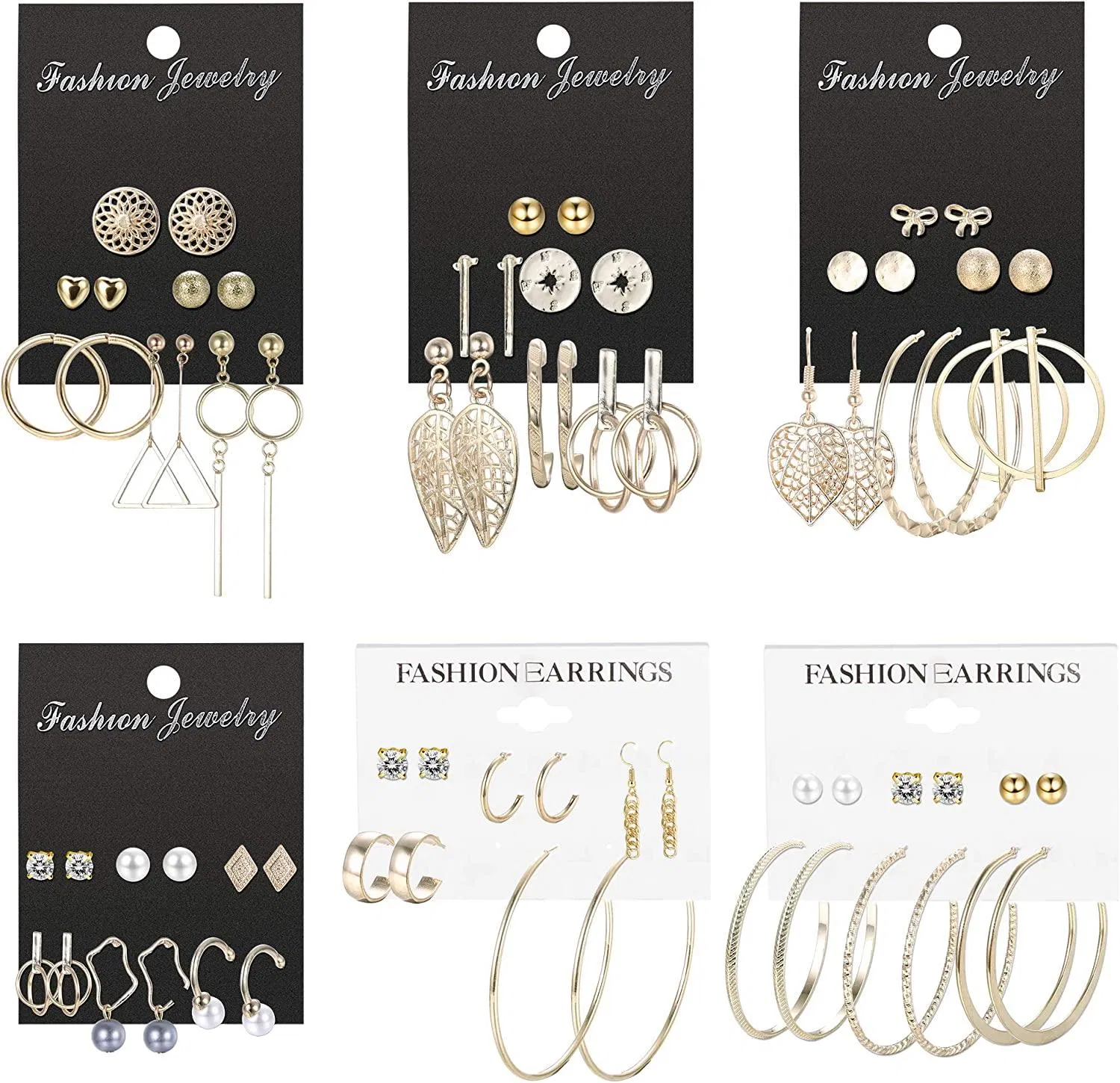 35 Paare Stud Hoop Ohrringe Set für Frauen Sortiment Multiple Crystal Dangle Drop Ohrringe Set