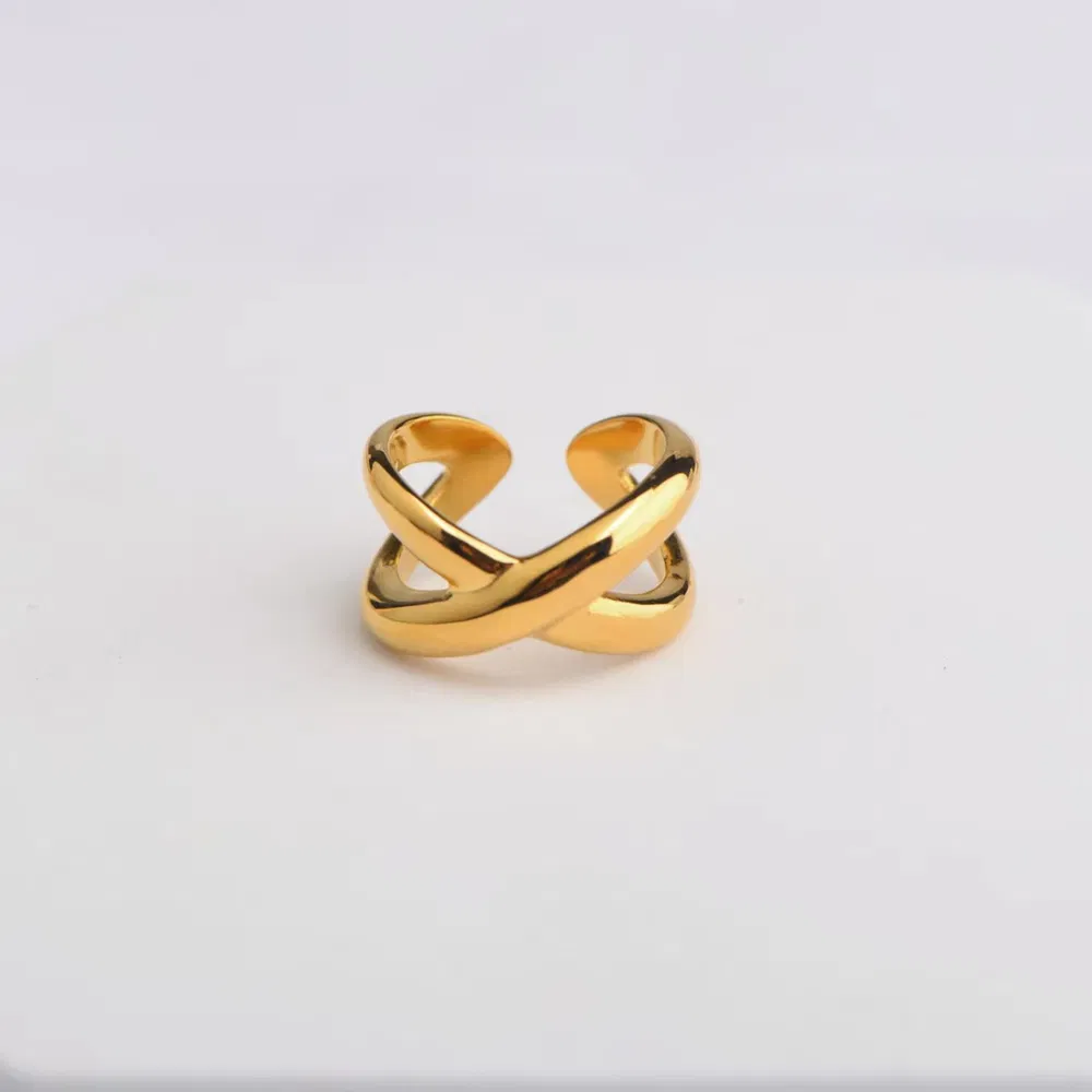 Metall-Spule Multi-Schicht - Winding Cross Ring für Frauen