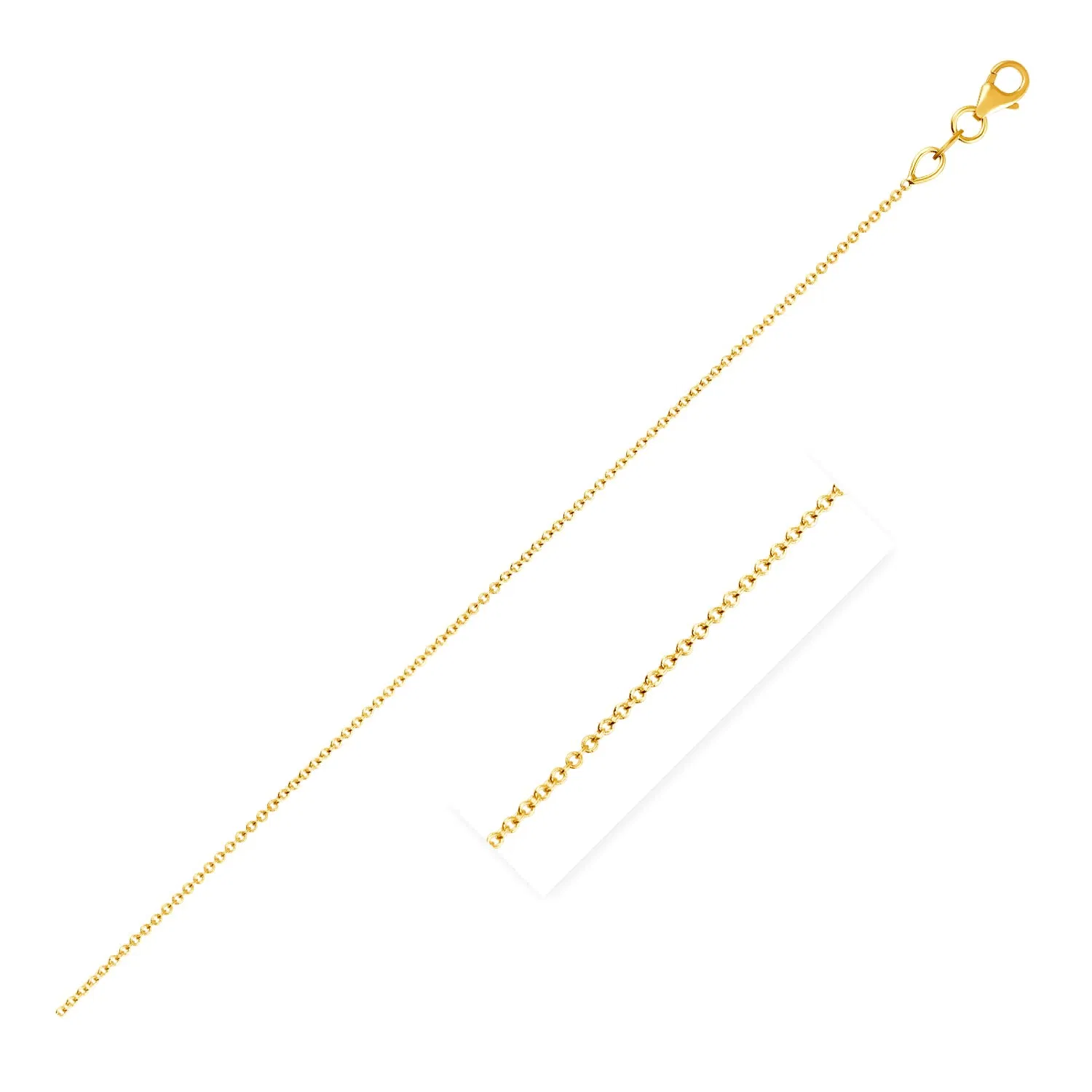 Doppel erweiterbarer Kabelkette in 14 Karat Gelbgold (1.0 mm)