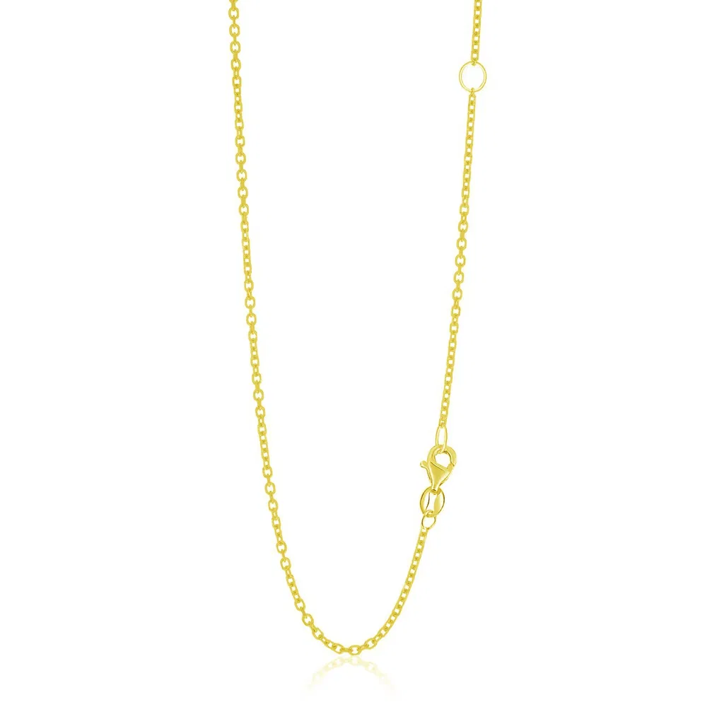 14 Karat Gelbgold verstellbare Kabelkette 1,5 mm