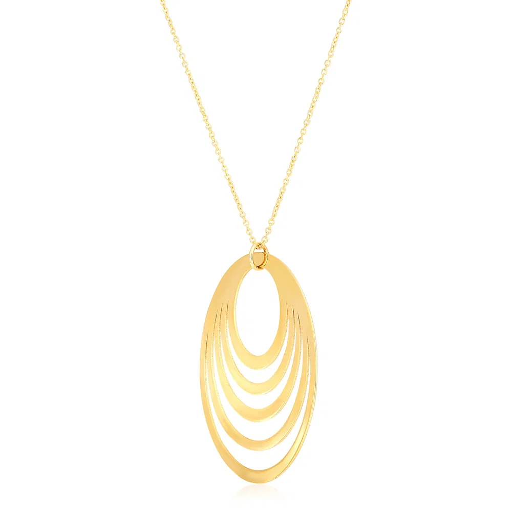 14 Karat Gelbgold High Polish Multi Oval Halskette