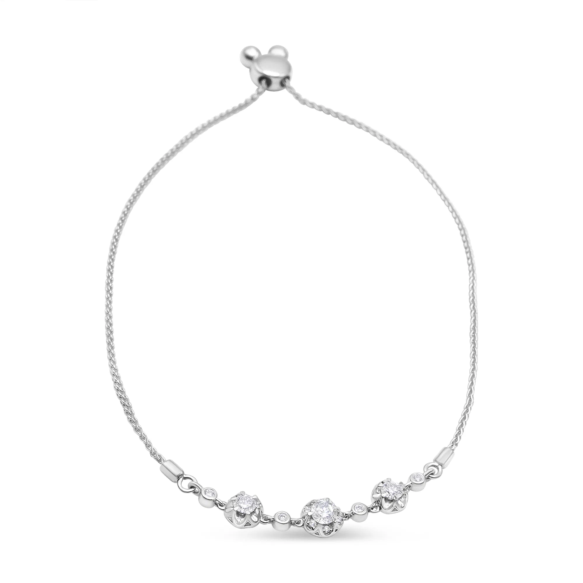 14 Karat Weißgold 3/4 Cttw Round Diamond Adjustable 7