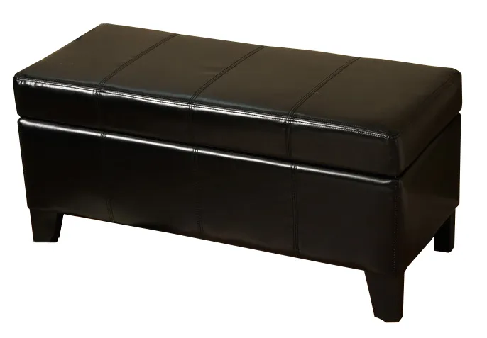 Warehouse von Tiffany Ariel Black Faux Leather Storage Bench