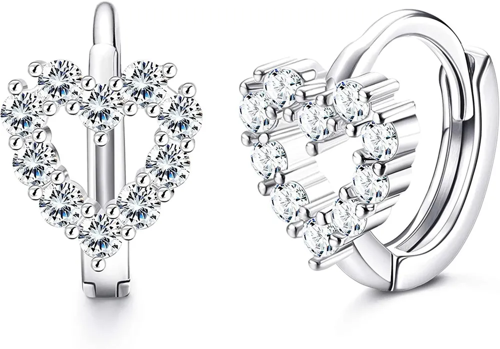 Kleine Schläfer-Hop - Ohrringe Stainless Huggie Hoops Ohren; Hypoallergen CZ Knorpel Ohrring; Blumenherz süße Schmetterlinge Dainty Hingeed Hoop Ohr Piercing für Frauen