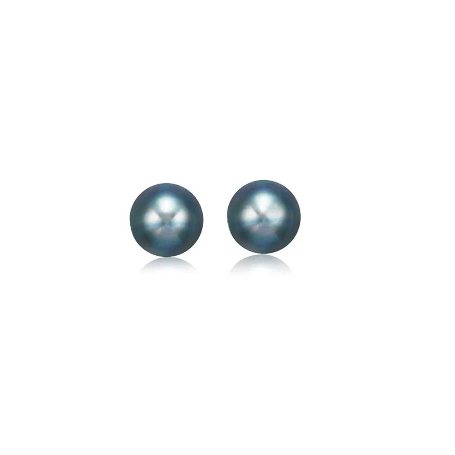 14 Karat Gelbgold kultivierte schwarze Perle Stud Ohrringe (6mm)