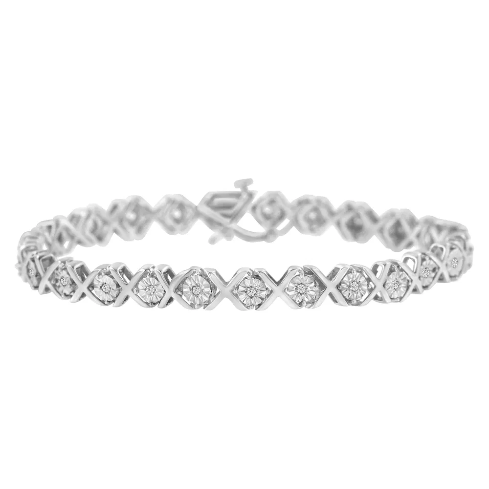 .925 Sterling Silber 1 / 4 Cttw Miracle Set Diamant