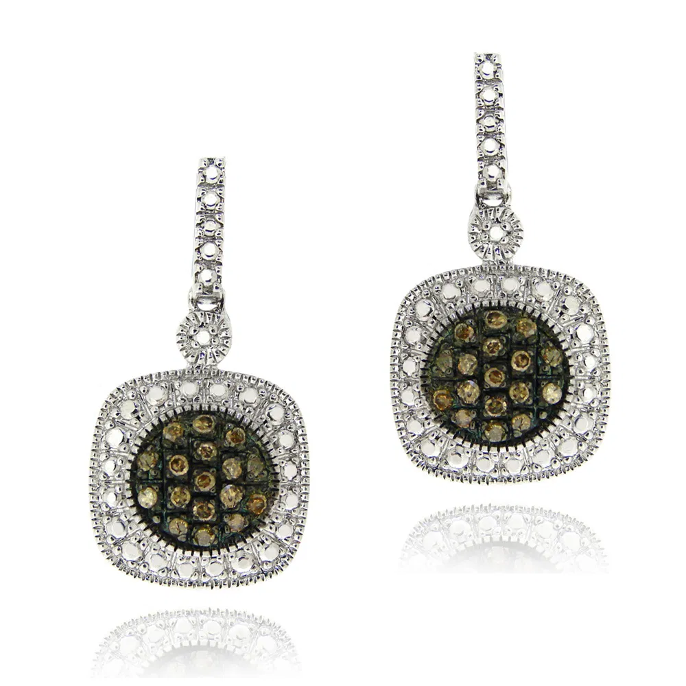 Sterling Silber 2 / 5ct TDW Champagner Diamant Dangle Ohrringe