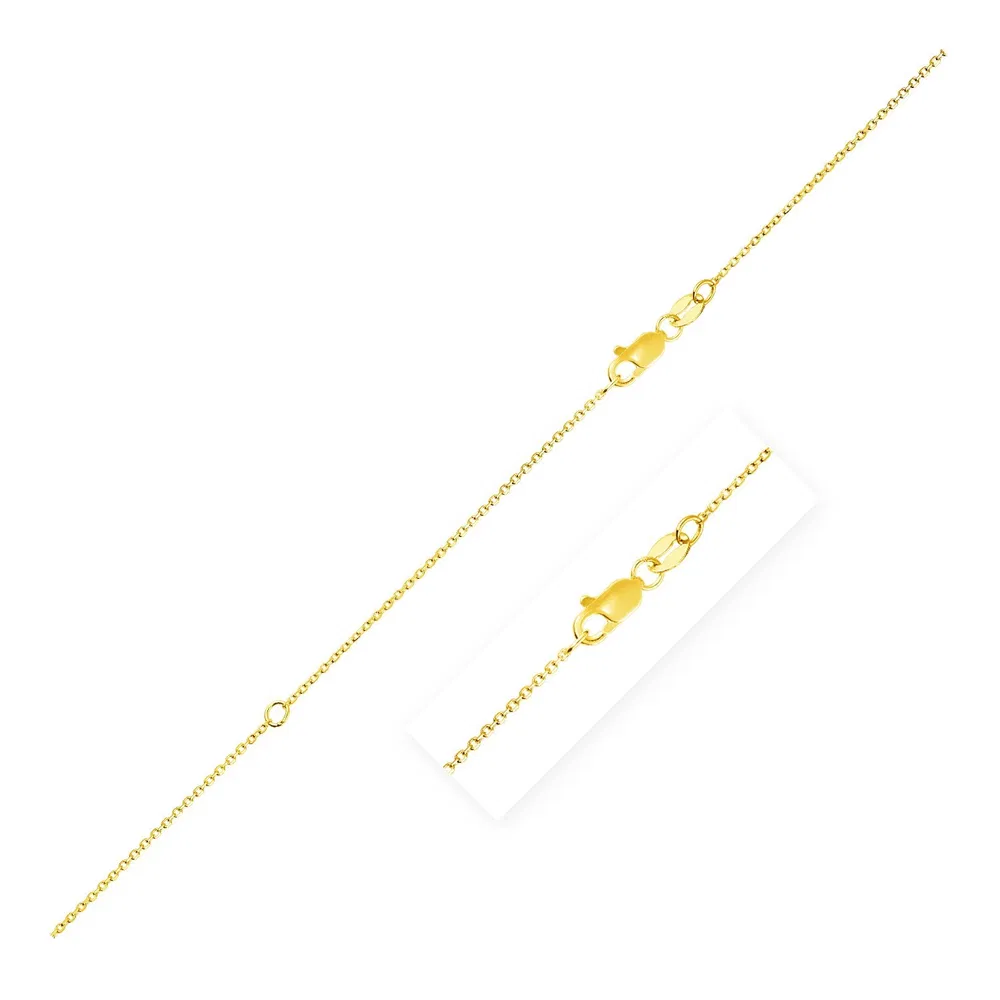 Ausdehnbare Kabelkette in 10 Karat Gelbgold (0,87 mm)