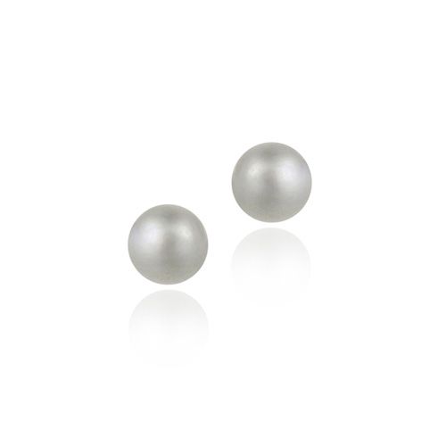18 Karat Gold über Sterling Silber Frischwasser kultiviert 5,5 - 6mm Grau Perlen Stud Ohrringe