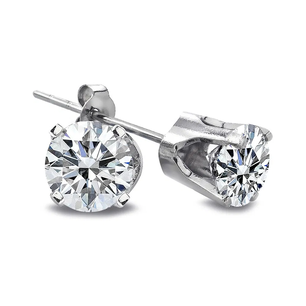 1 / 3 Ct Round Cut 14K Weißgold Diamant Stud Ohrringe