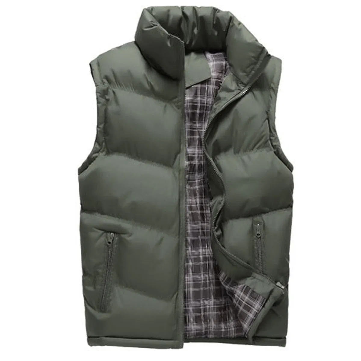 Men 's Down Vest Solid Thickened Casual Sleeveless Jacket