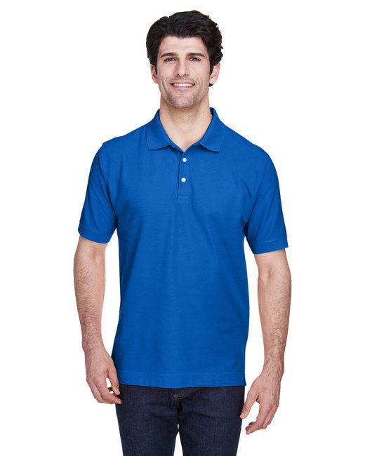 Herren Pima Piqué Kurzärmel Polo - WEISS - XS