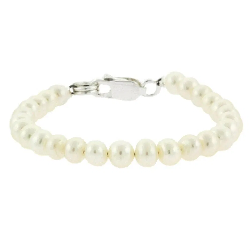 Sterling Silber Weiß Frischwasser Kultur Pearl Baby Armband