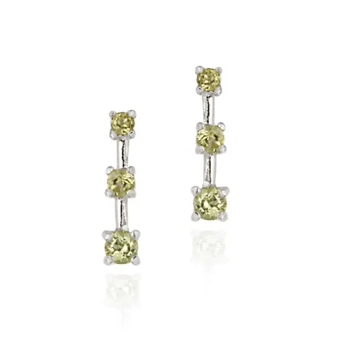 Sterling Silber Peridot Vergangenheit Gegenwart Zukunft Ohrringe