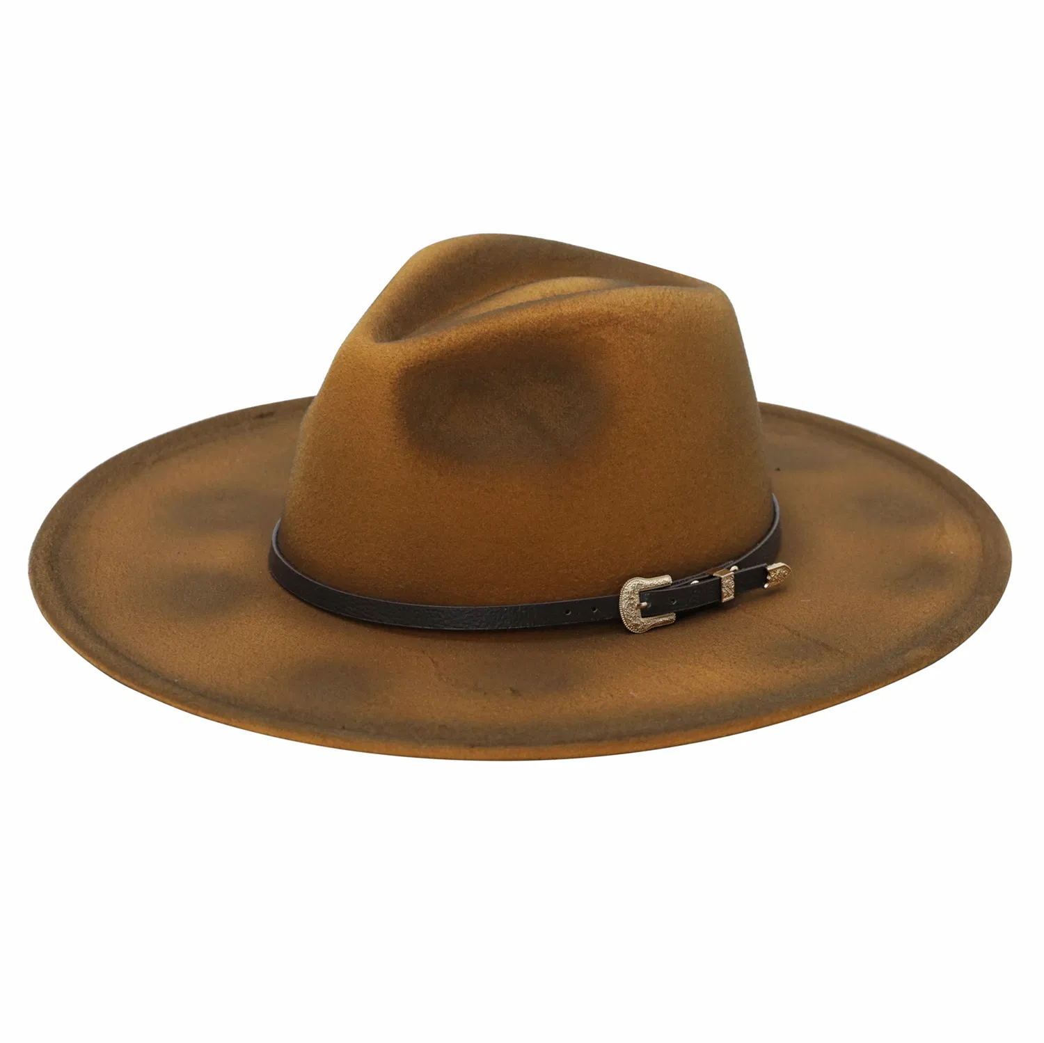 Dillard Ultra Felt Faux Leather Cord Wide Brim Hat