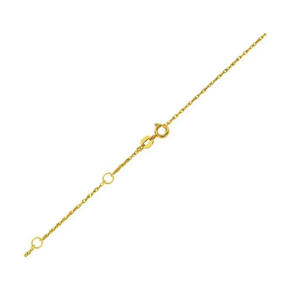 Doppel ausdehnbare Seilkette in 14 Karat Gelbgold (0,85 mm)