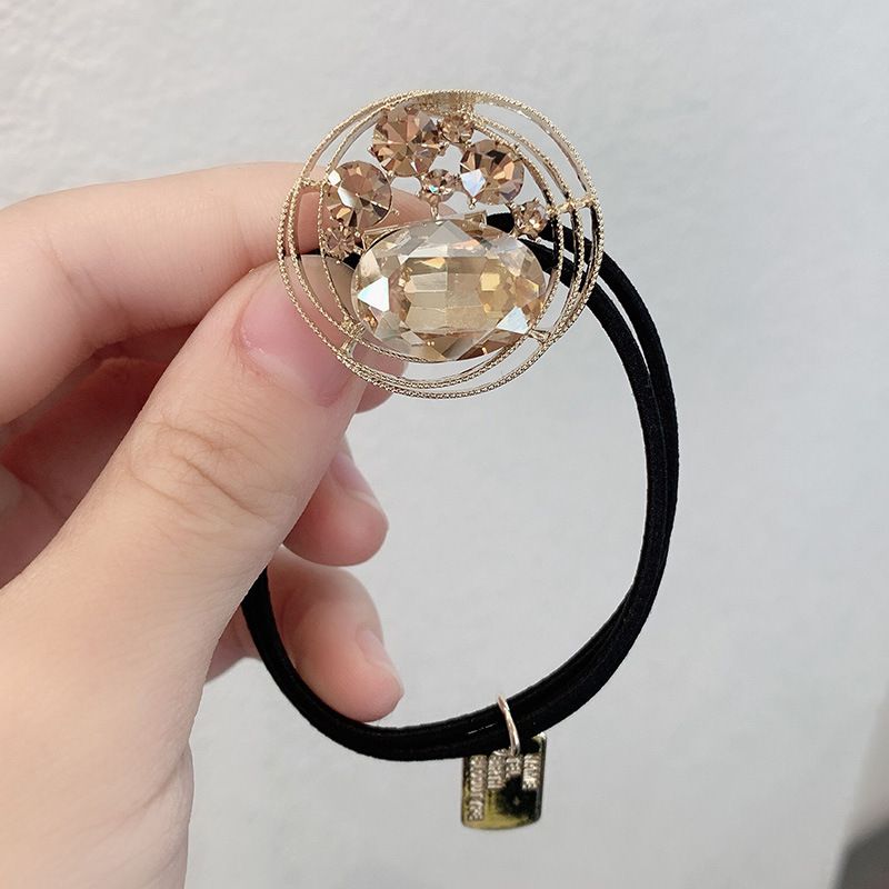 Rhinestone Heafrope Damen Elegant Krawatte Pferdeschwanz Haar Saite Koreanisches Internet Berühmtheit Planet Track Haarband Temperament Gummiband