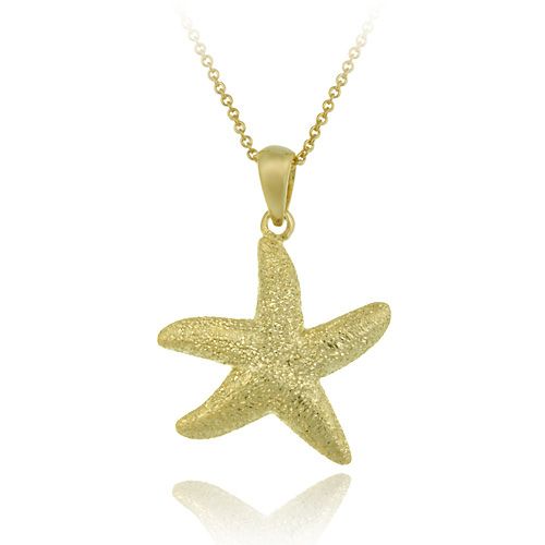 18 Karat Gold über Sterling Silber Starfish Anhänger